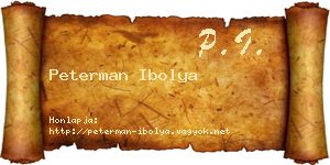 Peterman Ibolya névjegykártya