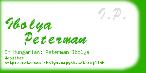 ibolya peterman business card